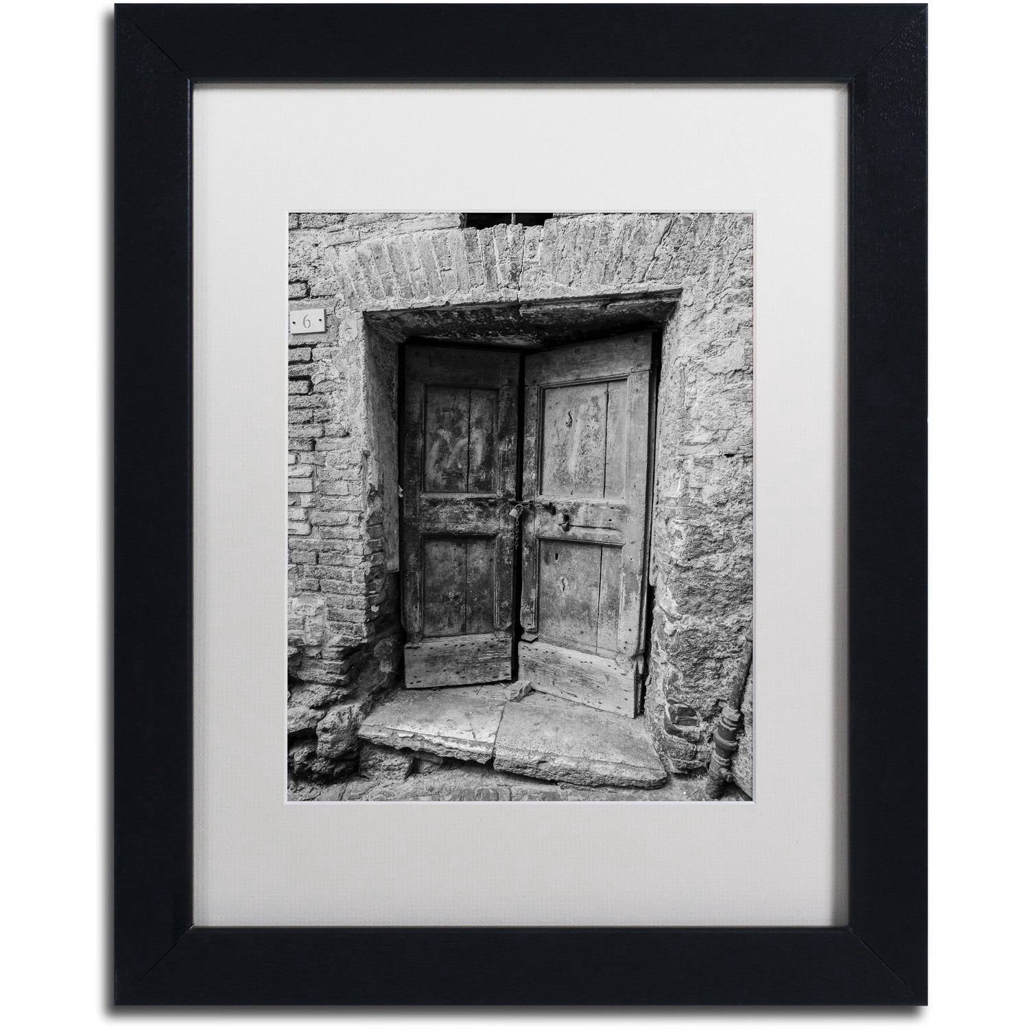Trademark Fine Art "Siena Door" Canvas Art by Moises Levy White Matte, Black Frame