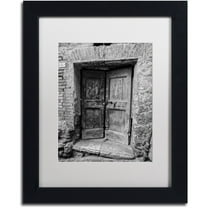 Trademark Fine Art "Siena Door" Canvas Art by Moises Levy White Matte, Black Frame