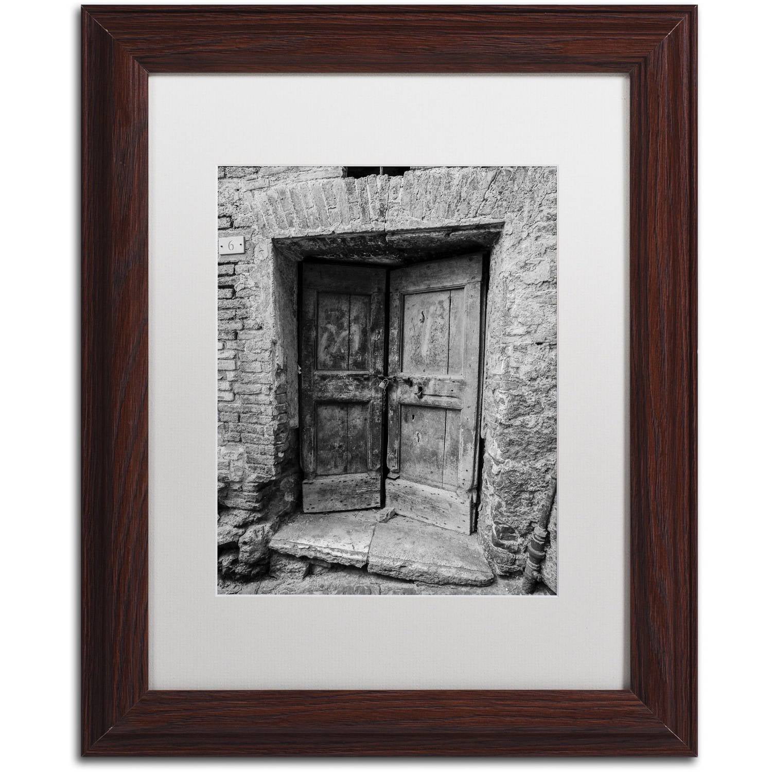 Trademark Fine Art "Siena Door" Canvas Art by Moises Levy White Matte, Wood Frame