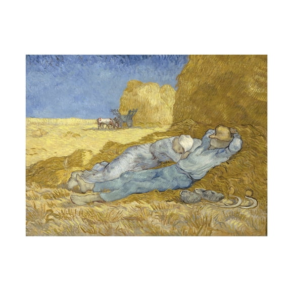 Trademark Fine Art Vincent van Gogh Siesta, After Mille, 1890 Canvas Wall Art - 35x47