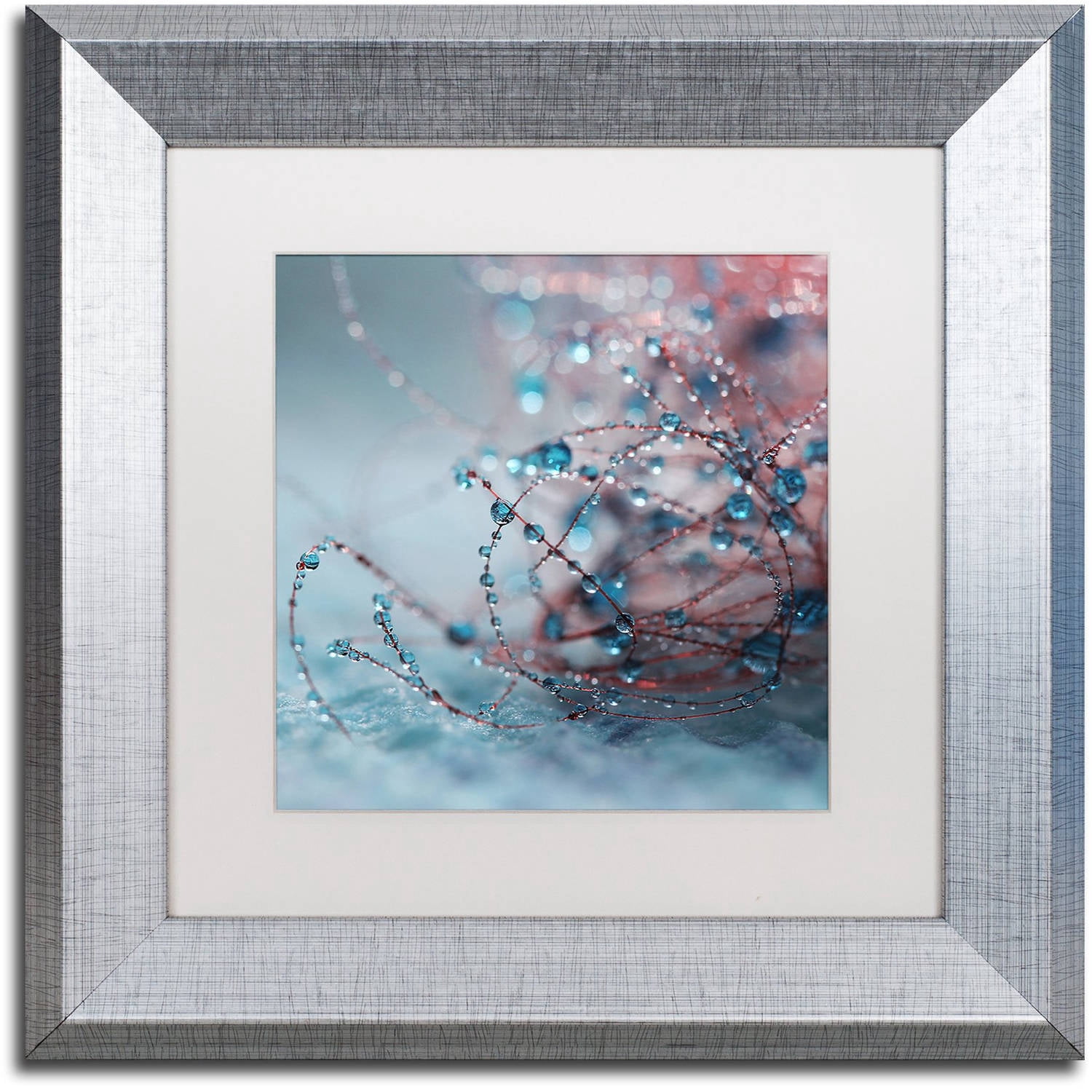 Trademark Fine Art "Silence of Blues" Canvas Art by Beata Czyzowska Young, White Matte, Silver Frame