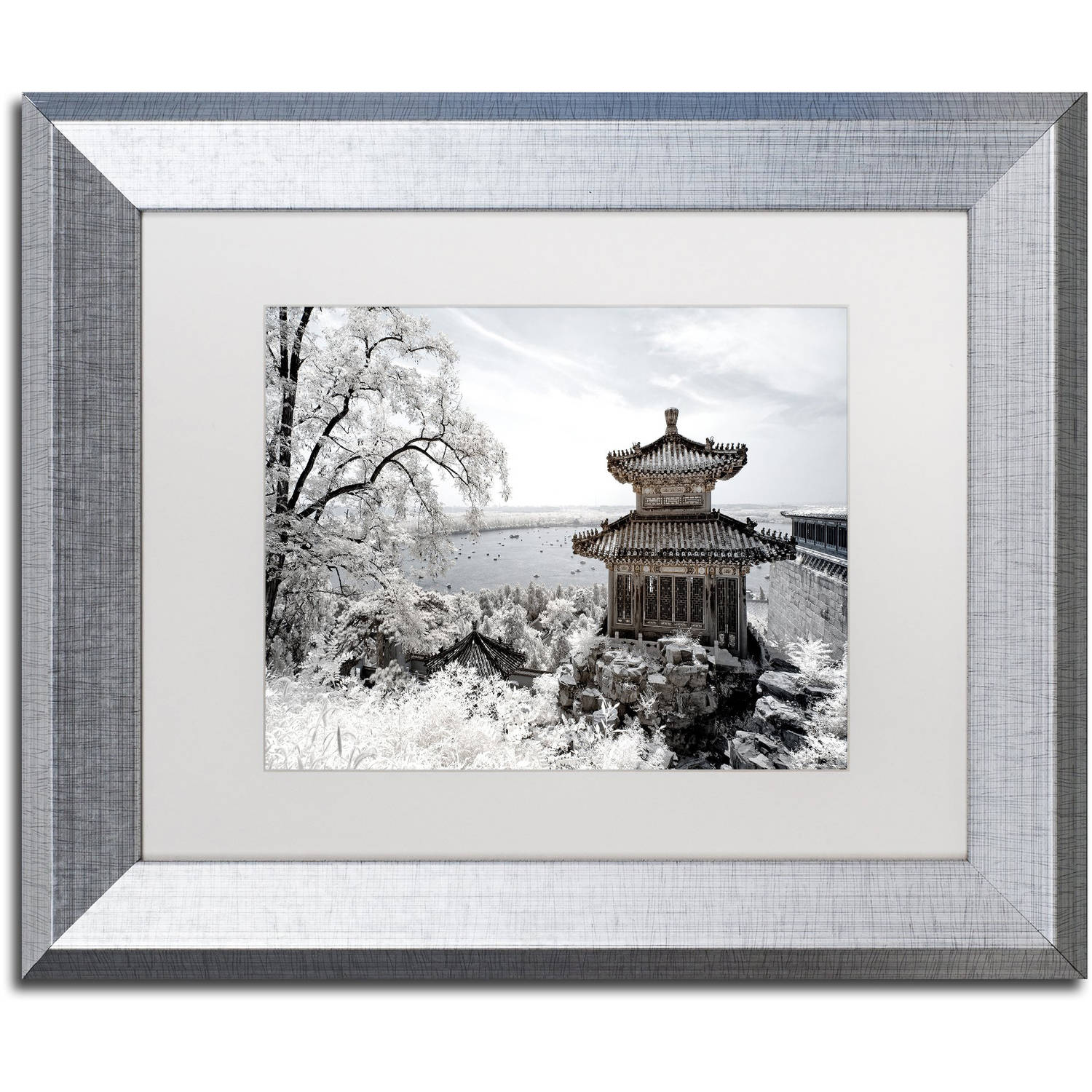 Trademark Fine Art "Silent Day" Canvas Art by Philippe Hugonnard, White Matte, Silver Frame
