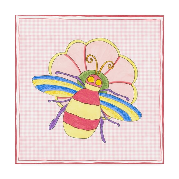 Trademark Fine Art 'Silhouette on Pink Gingham I Childrens Art' Canvas Art by Nancy Slocum