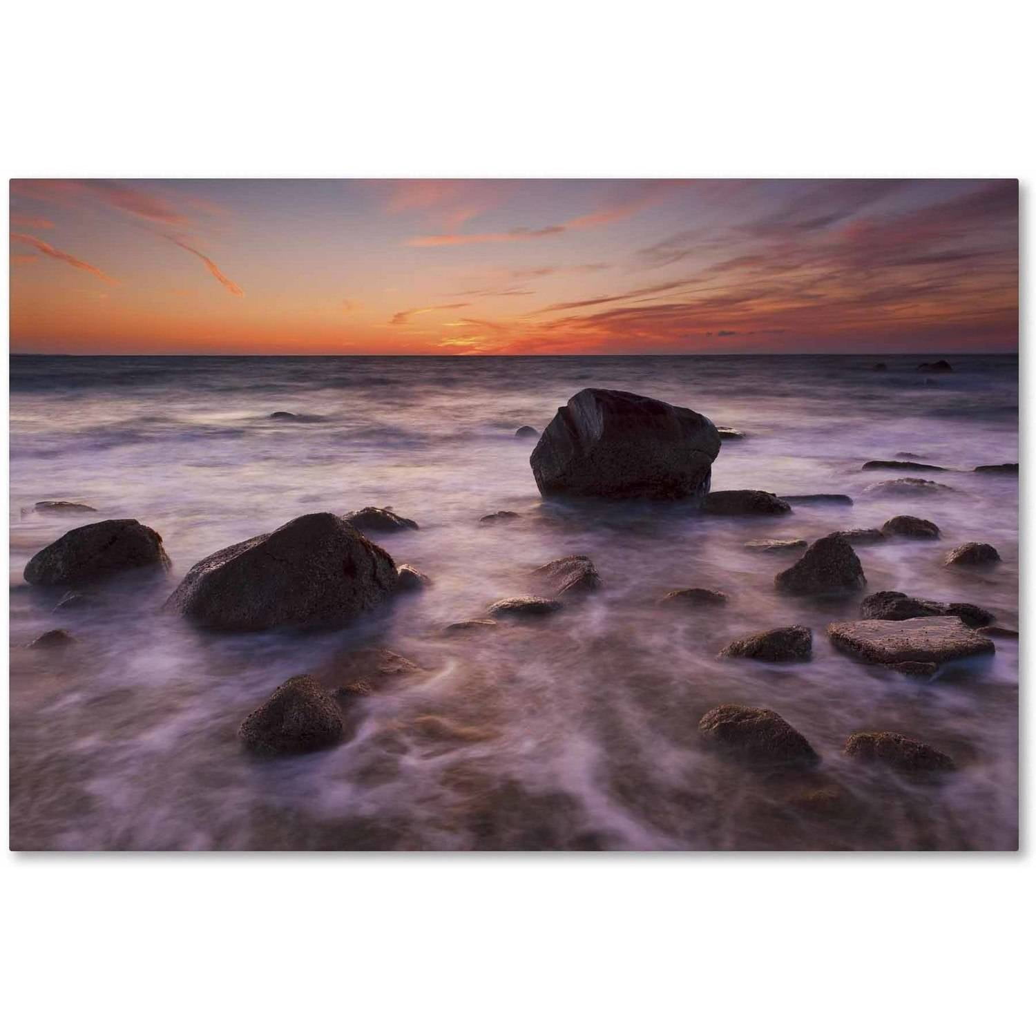 Trademark Fine Art 'Silky Water Rocks' Canvas Art by Michael Blanchette Photography