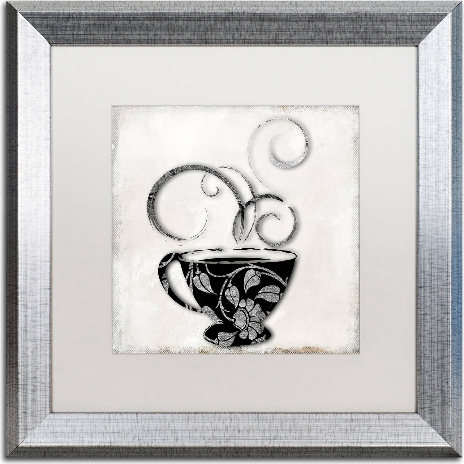 Trademark Fine Art "Silver Brewed 1" Canvas Art by Color Bakery, White Matte, Silver Frame