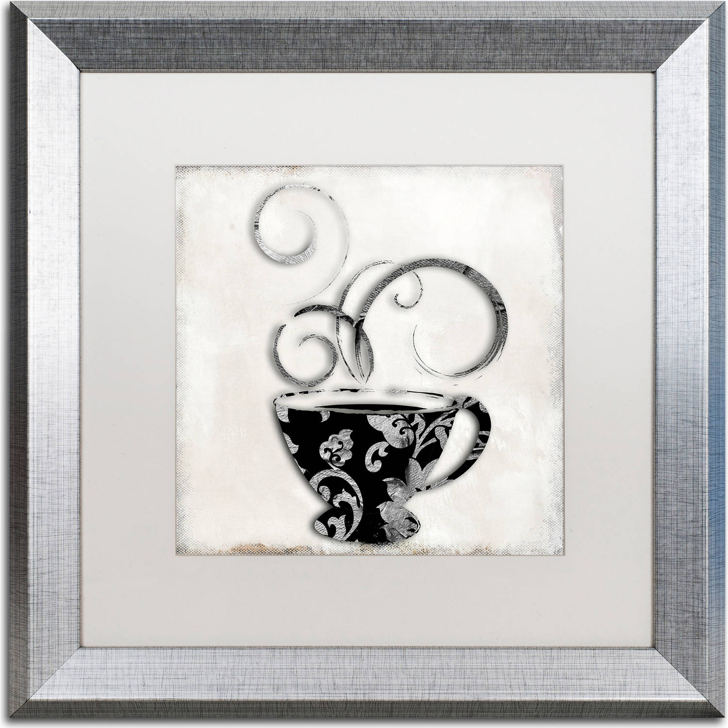 Trademark Fine Art "Silver Brewed 2" Canvas Art by Color Bakery, White Matte, Silver Frame