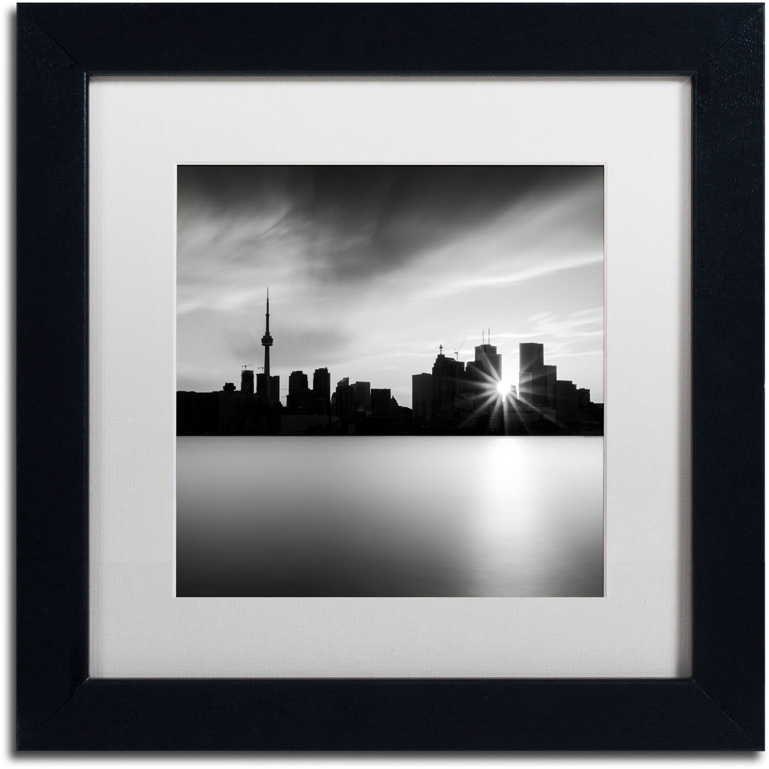 Trademark Fine Art "Silver City" Canvas Art by Dave MacVicar, White Matte, Black Frame
