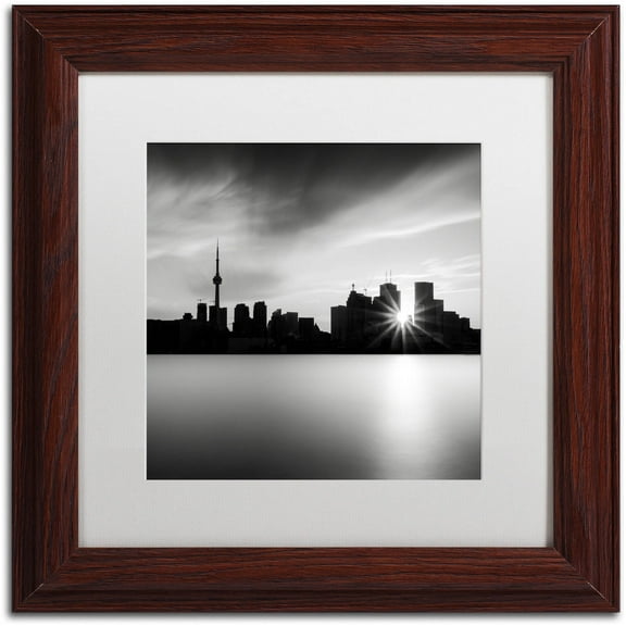 Trademark Fine Art "Silver City" Canvas Art by Dave MacVicar, White Matte, Wood Frame