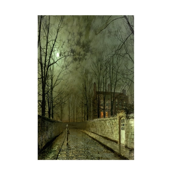 Trademark Fine Art John Grimshaw Silver Moonlight, 1880 Canvas Wall Art - 30x47