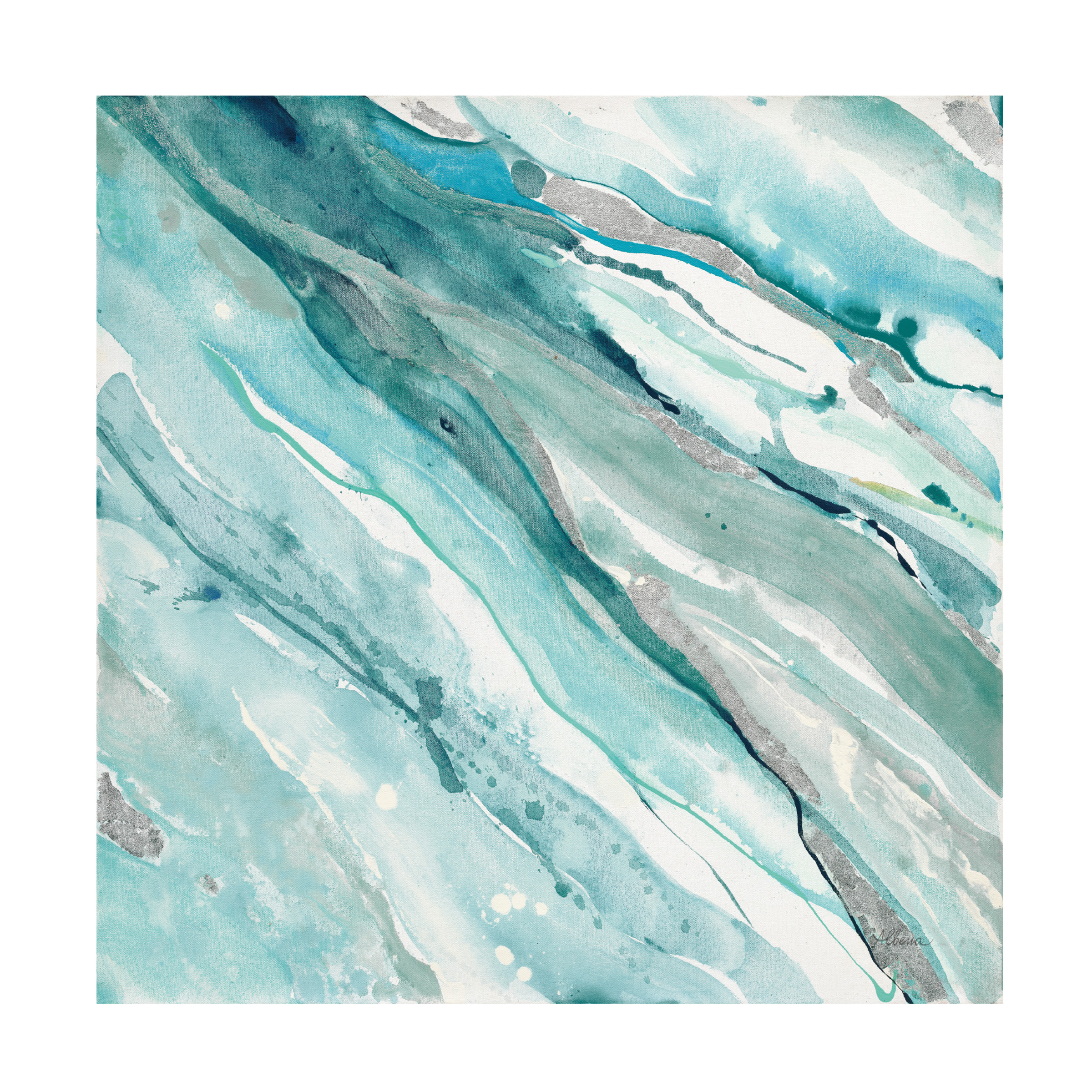 Trademark Fine Art 'Silver Springs II Blue Green' Canvas Art by Albena Hristova
