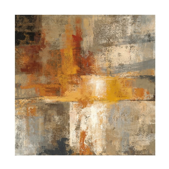Trademark Fine Art Silvia Vassileva Silver And Amber Crop Canvas Wall Art - 14x14