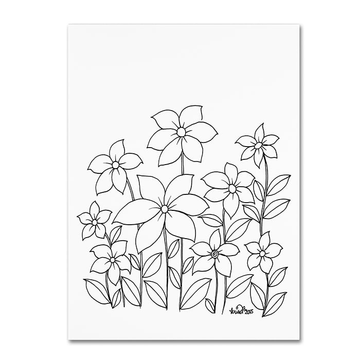 KCDoodleArt 'Simple Flower Doodle 1' 14 x 19 Canvas Art