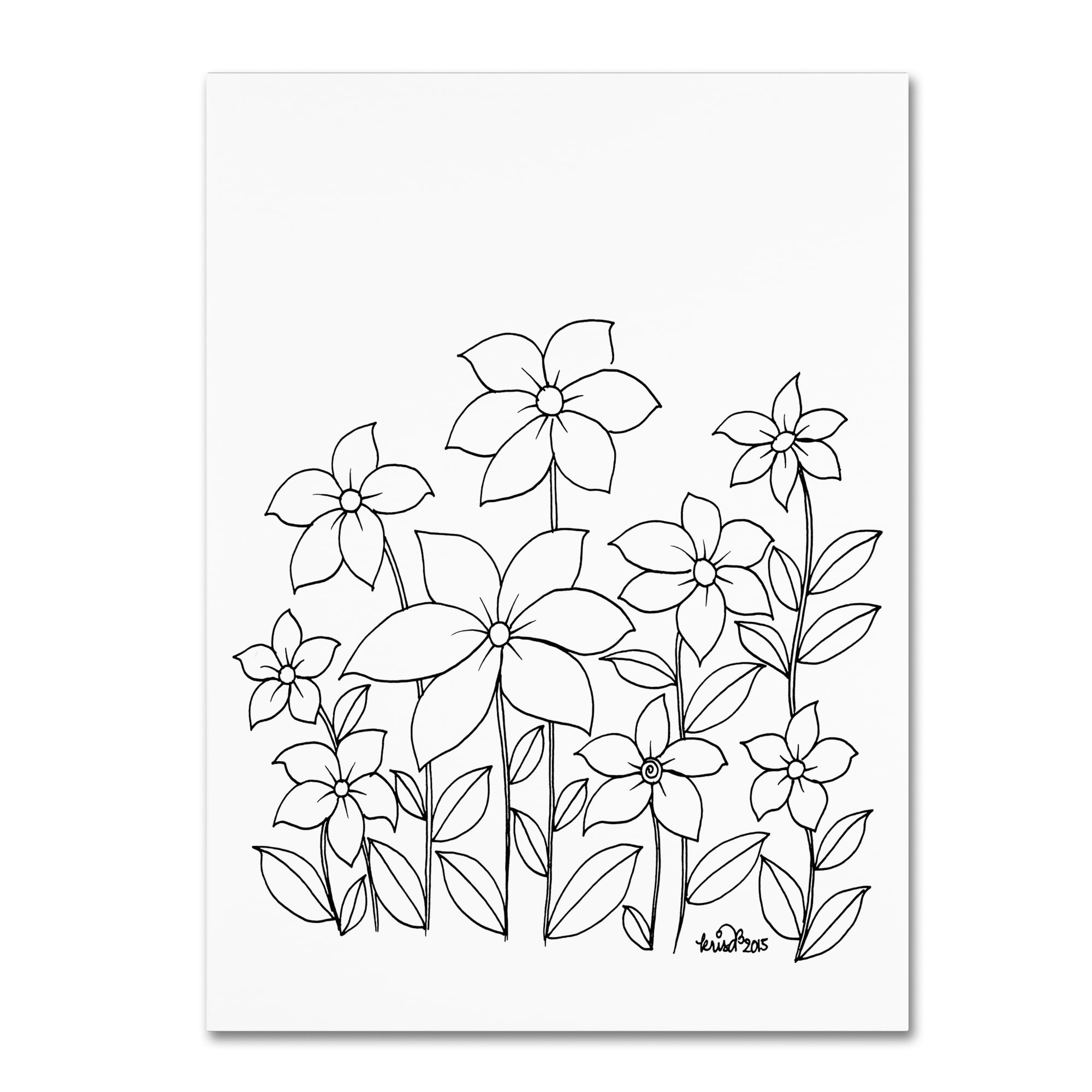 KCDoodleArt 'Simple Flower Doodle 1' Canvas Art 18 x 24