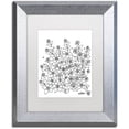 thumbnail image 1 of Trademark Fine Art "Simple Flower Doodle 2" Canvas Art by KCDoodleArt White Matte, Silver Frame, 1 of 3