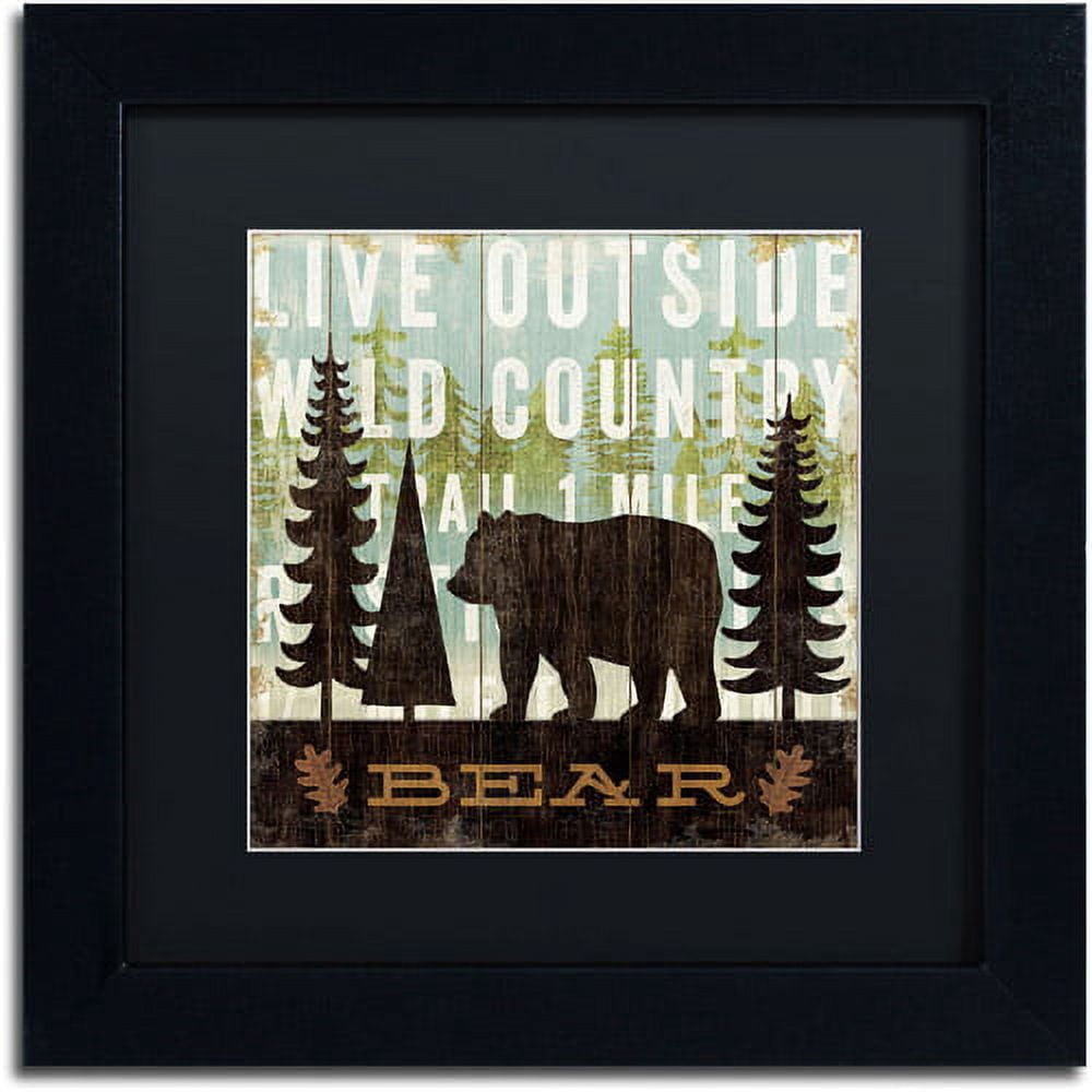 Trademark Fine Art "Simple Living Bear" Canvas Art by Michael Mullan, Black Matte, Black Frame