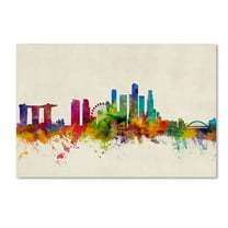 Trademark Fine Art "Singapore Skyline" Canvas Art by Michael Tompsett