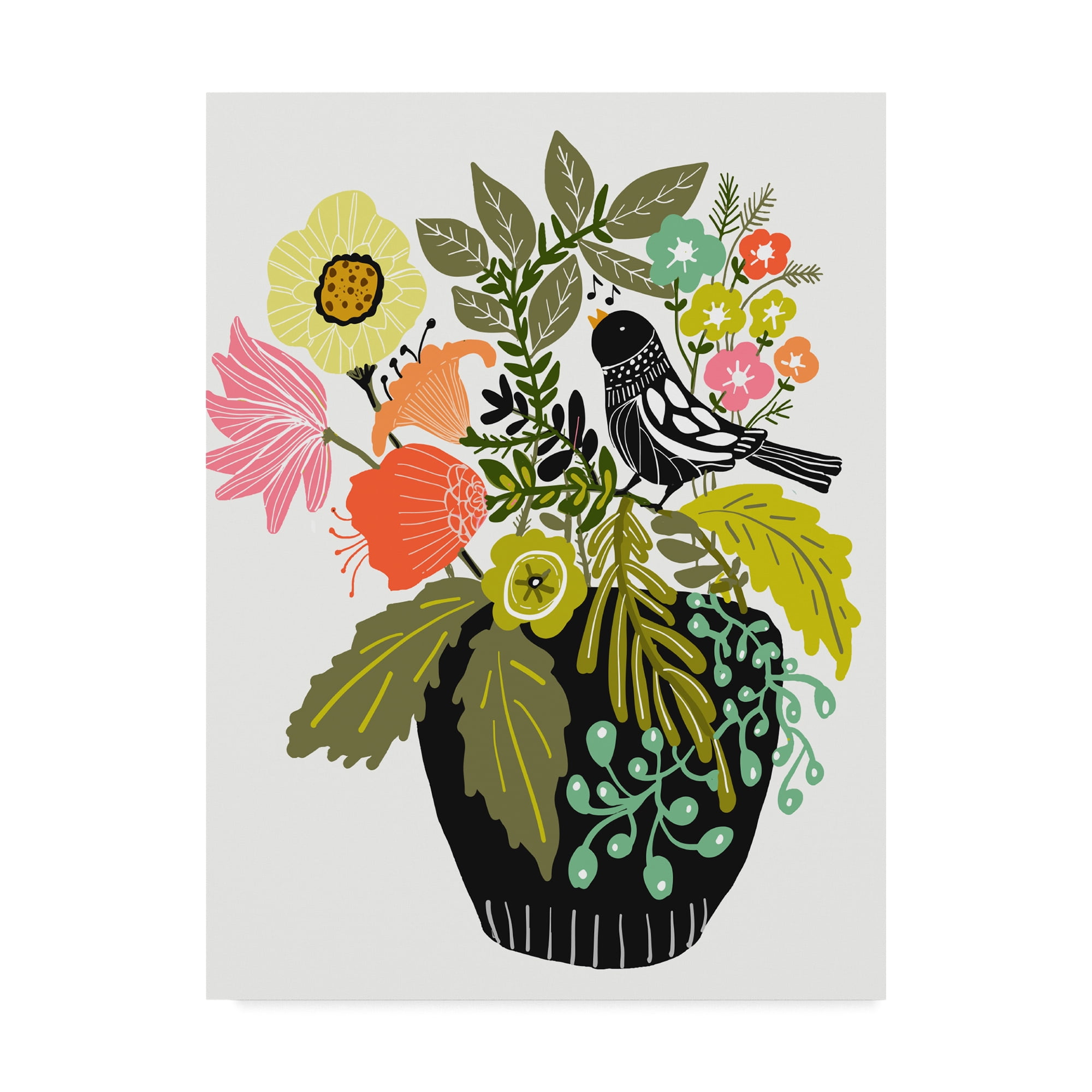 Trademark Fine Art 'Singing Bird' Canvas Art by Karen Fields