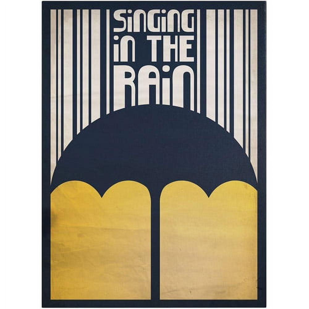 Singing in the Rain Yellow and Blue Canvas Print 16" x 24"