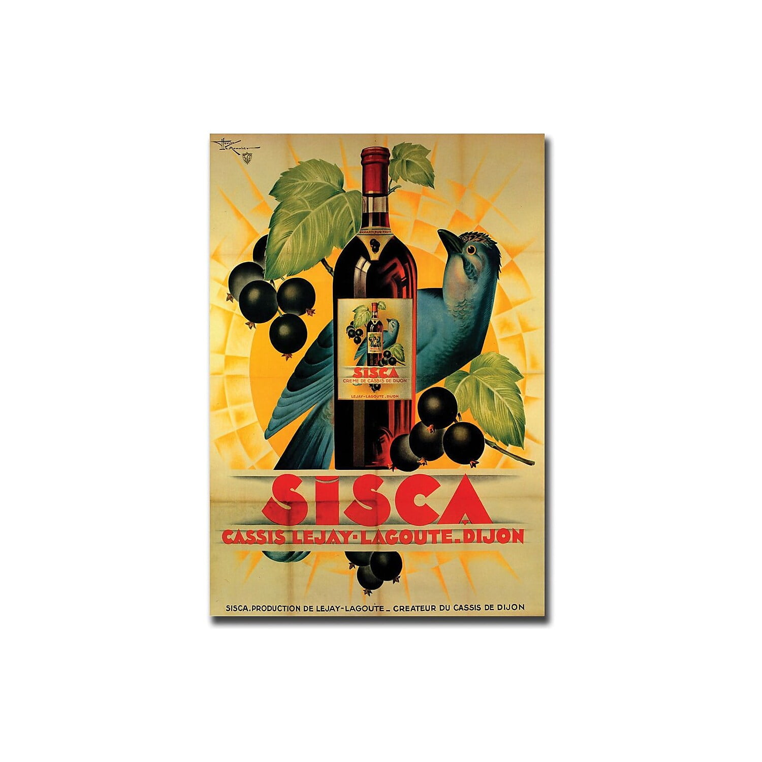 Sisca Vintage Wine Advertisement Canvas Art, 24x32