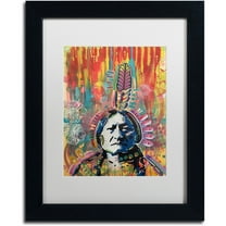 Trademark Fine Art "Sitting Bull 1" Canvas Art by Dean Russo, White Matte, Black Frame