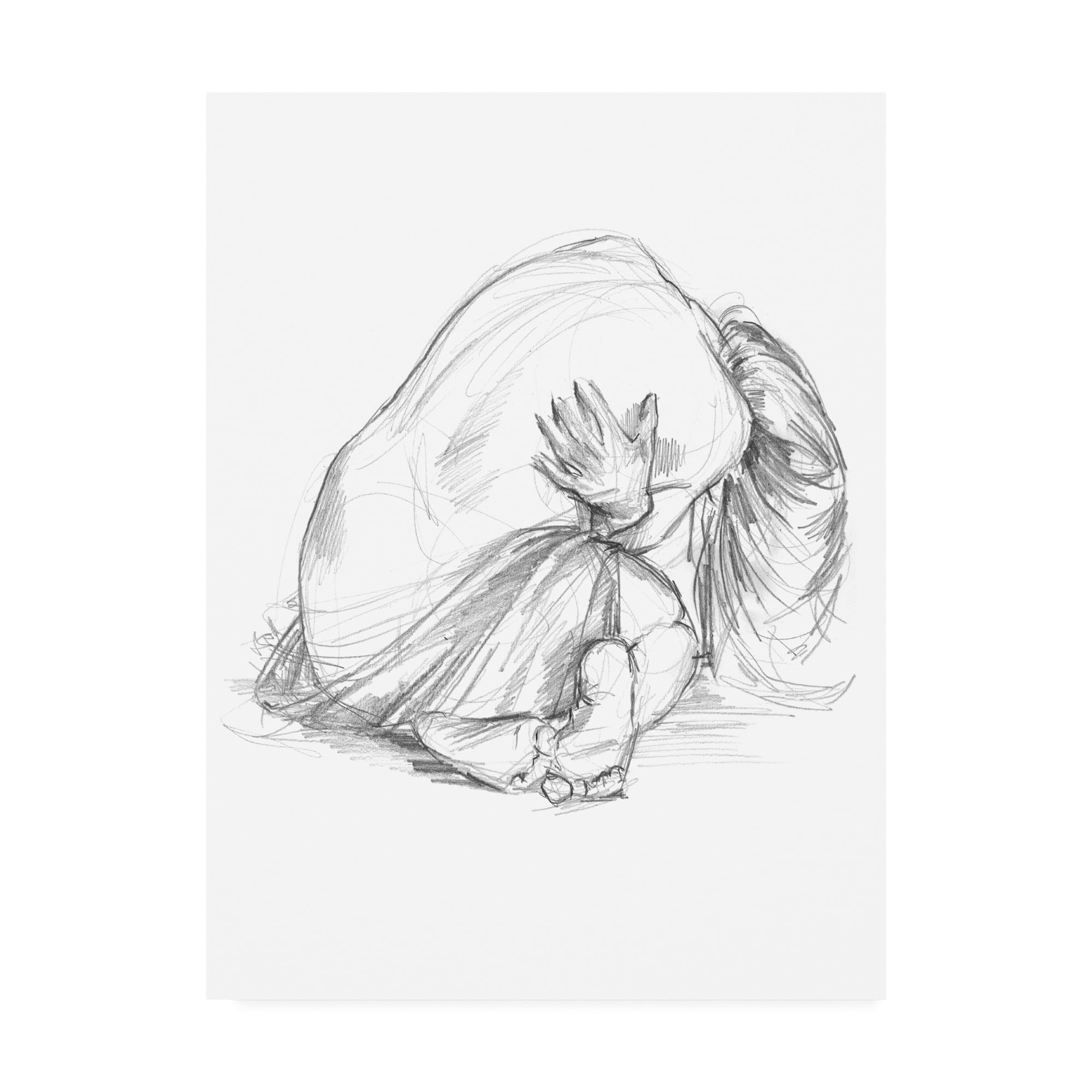 Trademark Fine Art 'Sitting Pose III' Canvas Art by Jennifer Paxton Parker