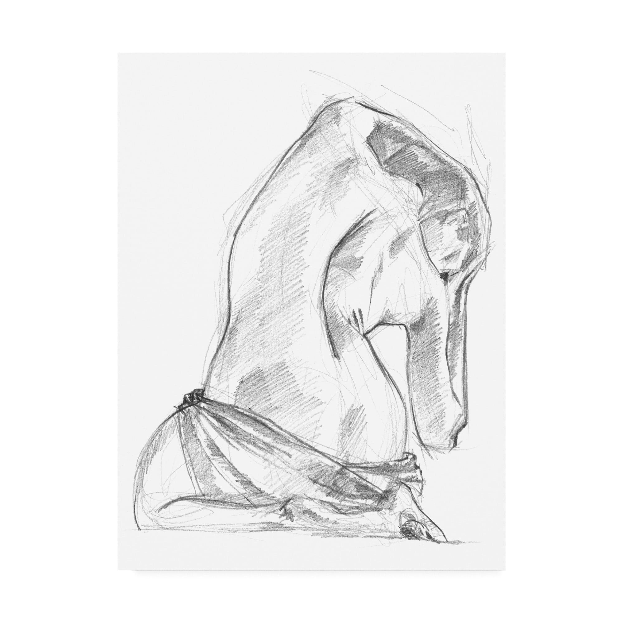 Male Figure Drawing Sitting Pose Fountain Pen Ink #1 Wood Print by Frank  Ramspott - Pixels Merch