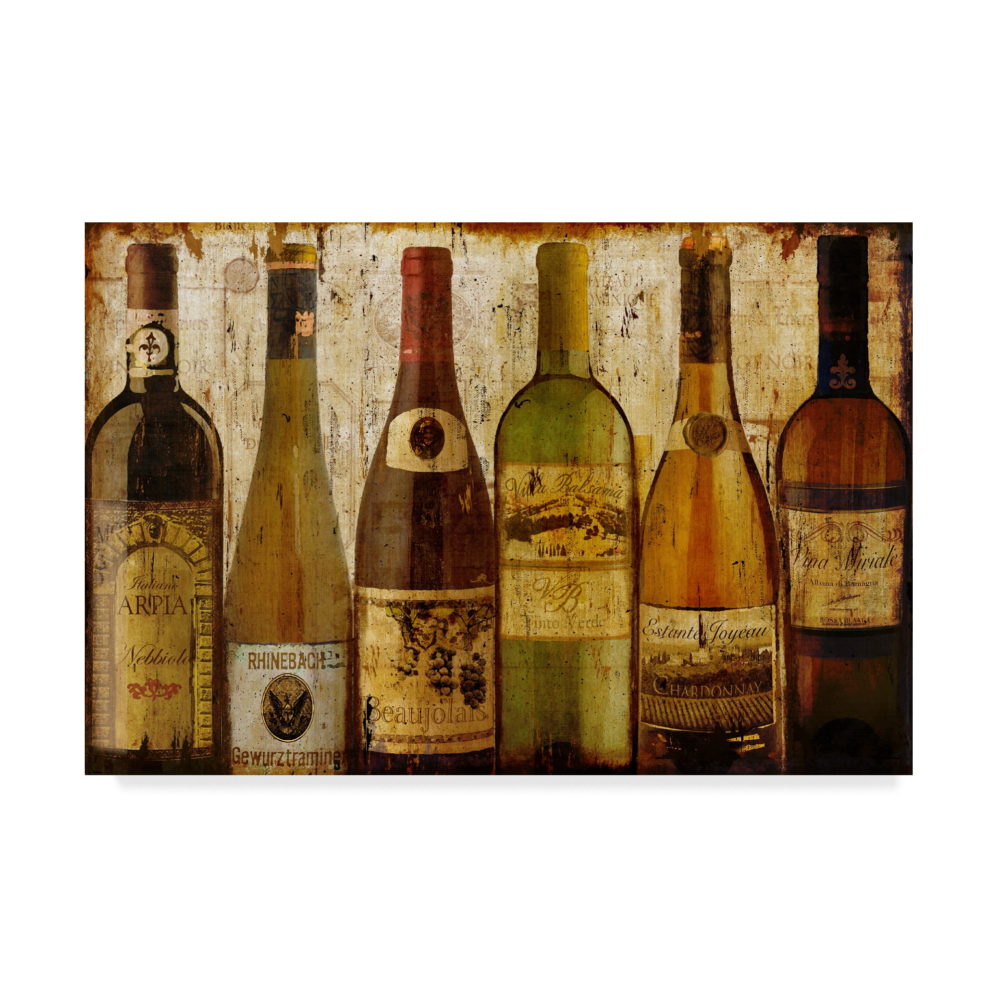 Trademark Fine Art 'Six Wine Samples Of Europe' Canvas Art by Art Licensing Studio