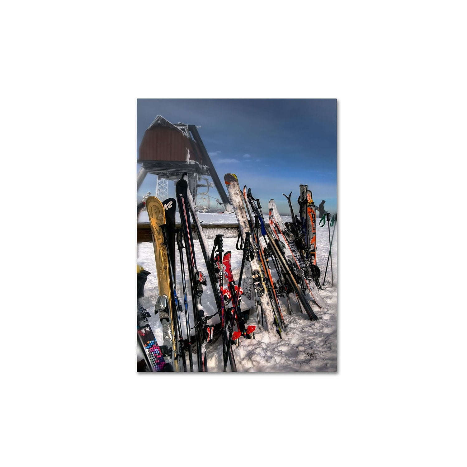 Large Winter Ski Gear Canvas Art Print