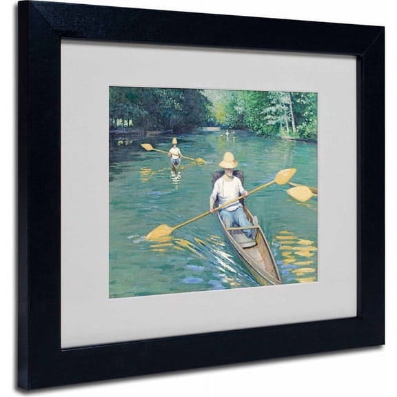 Trademark Fine Art "Skiffs 1877" Canvas Art by Gustave Caillebotte, Black Frame