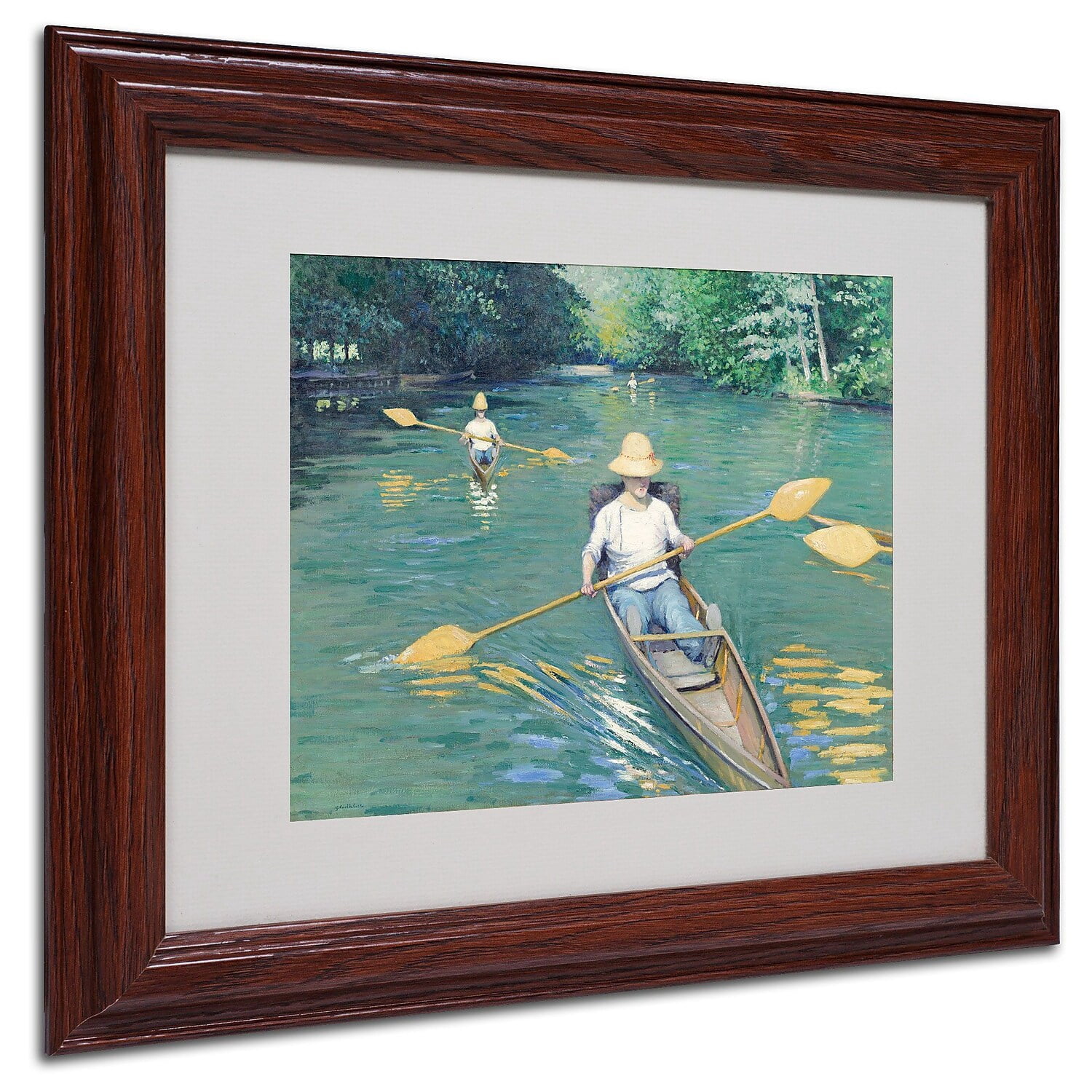 Trademark Fine Art "Skiffs 1877" Canvas Art by Gustave Caillebotte, Wood Frame