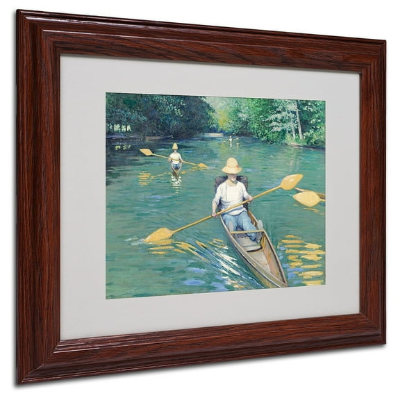Trademark Fine Art "Skiffs 1877" Canvas Art by Gustave Caillebotte, Wood Frame