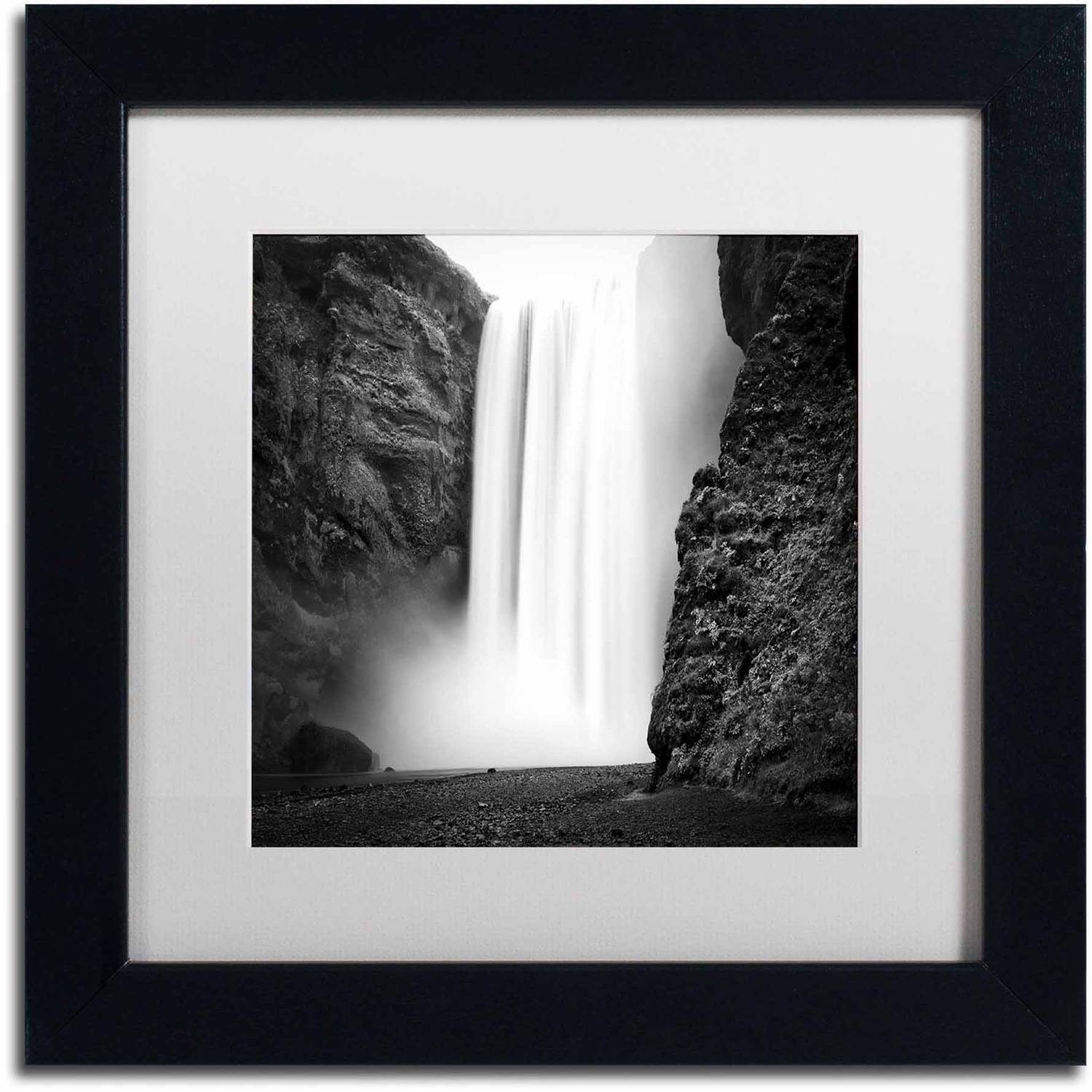 Trademark Fine Art 'Skogafoss' Canvas Art by Philippe Sainte-Laudy, White Matte, Black Frame