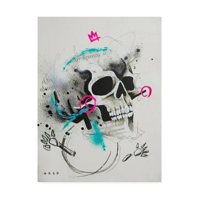 Trademark Fine Art 'Skull Bold Color 1' Canvas Art by Taka Sudo
