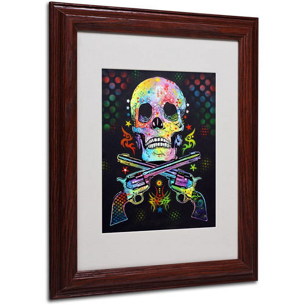 Trademark Fine Art "Skull and Guns" Canvas Art by Dean Russo, Wood Frame