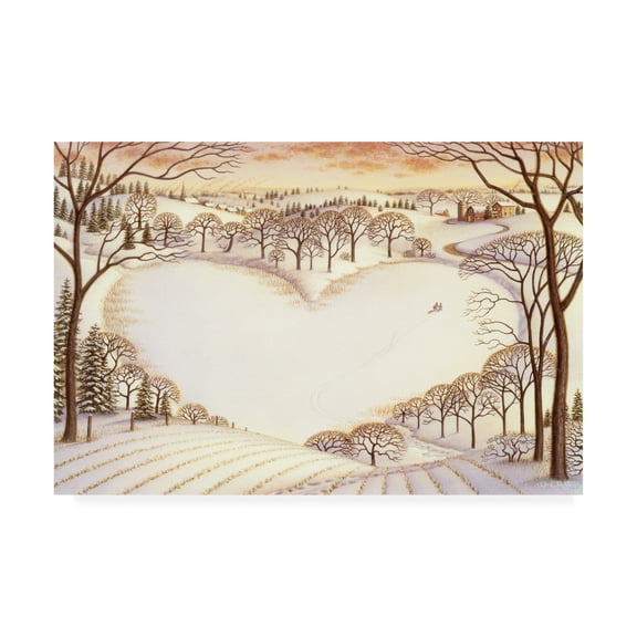 Trademark Fine Art 'Sledding' Canvas Art by Dan Craig