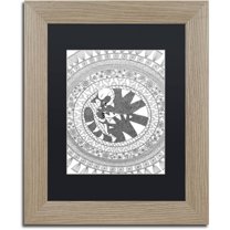 Trademark Fine Art "Sleepyhead Outlines" Canvas Art by Hello Angel, Black Matte, Birch Frame