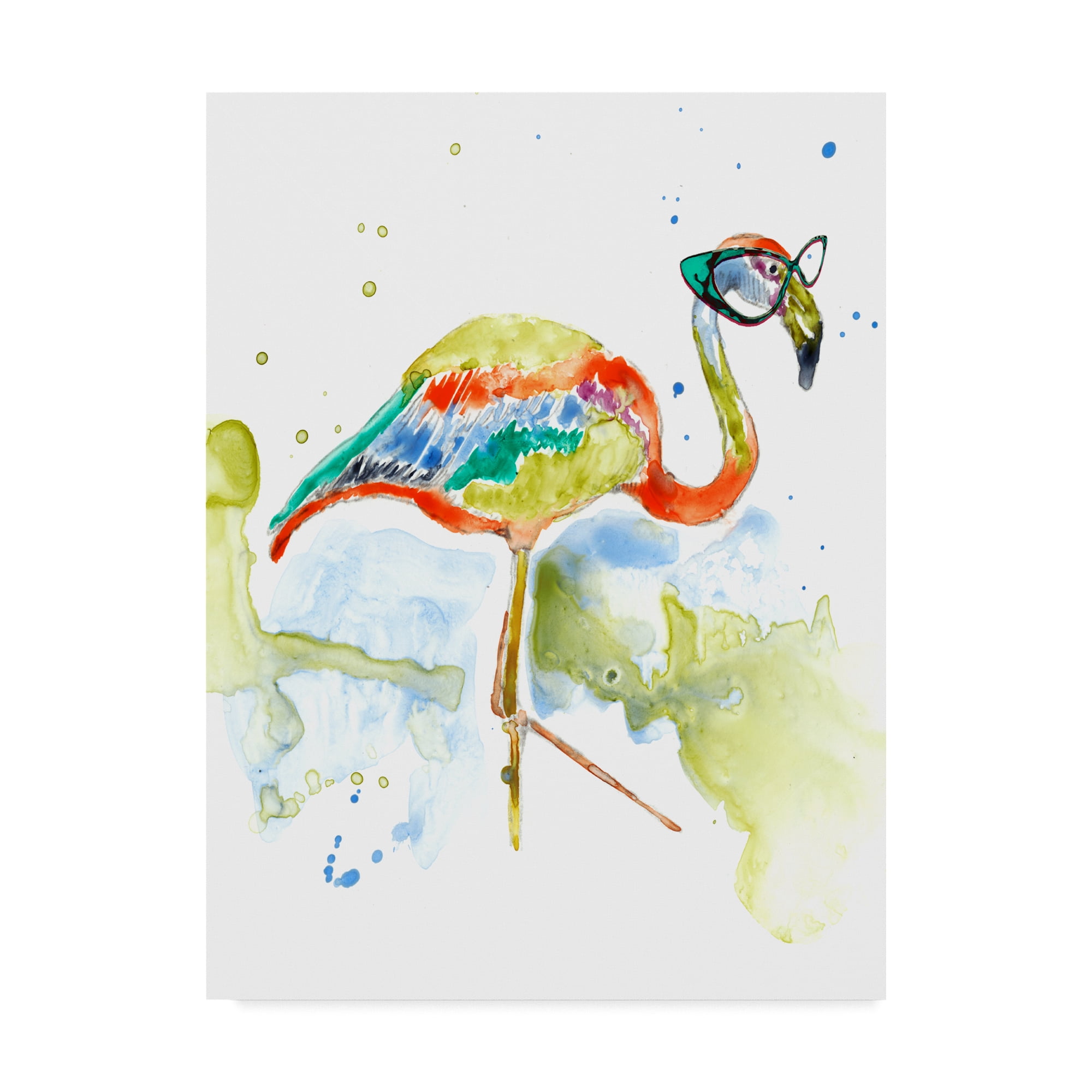 Trademark Fine Art 'Smarty Pants Flamingo' Canvas Art by Jennifer Goldberger