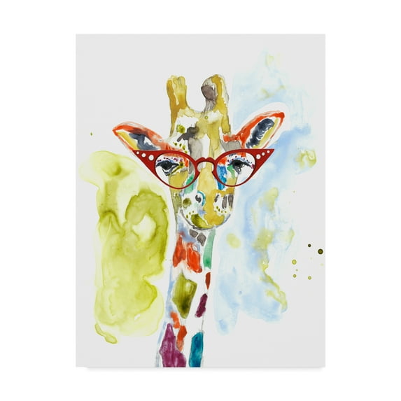 Trademark Fine Art 'Smarty Pants Giraffe' Canvas Art by Jennifer Goldberger