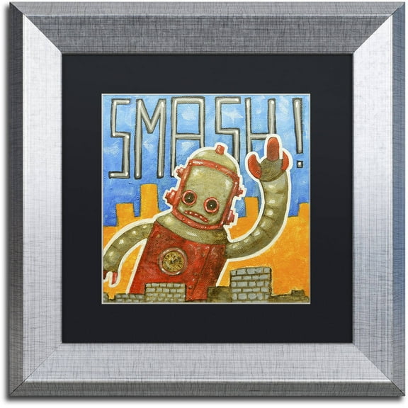 Trademark Fine Art 'Smash!' Canvas Art by Craig Snodgrass, Black Matte, Silver Frame