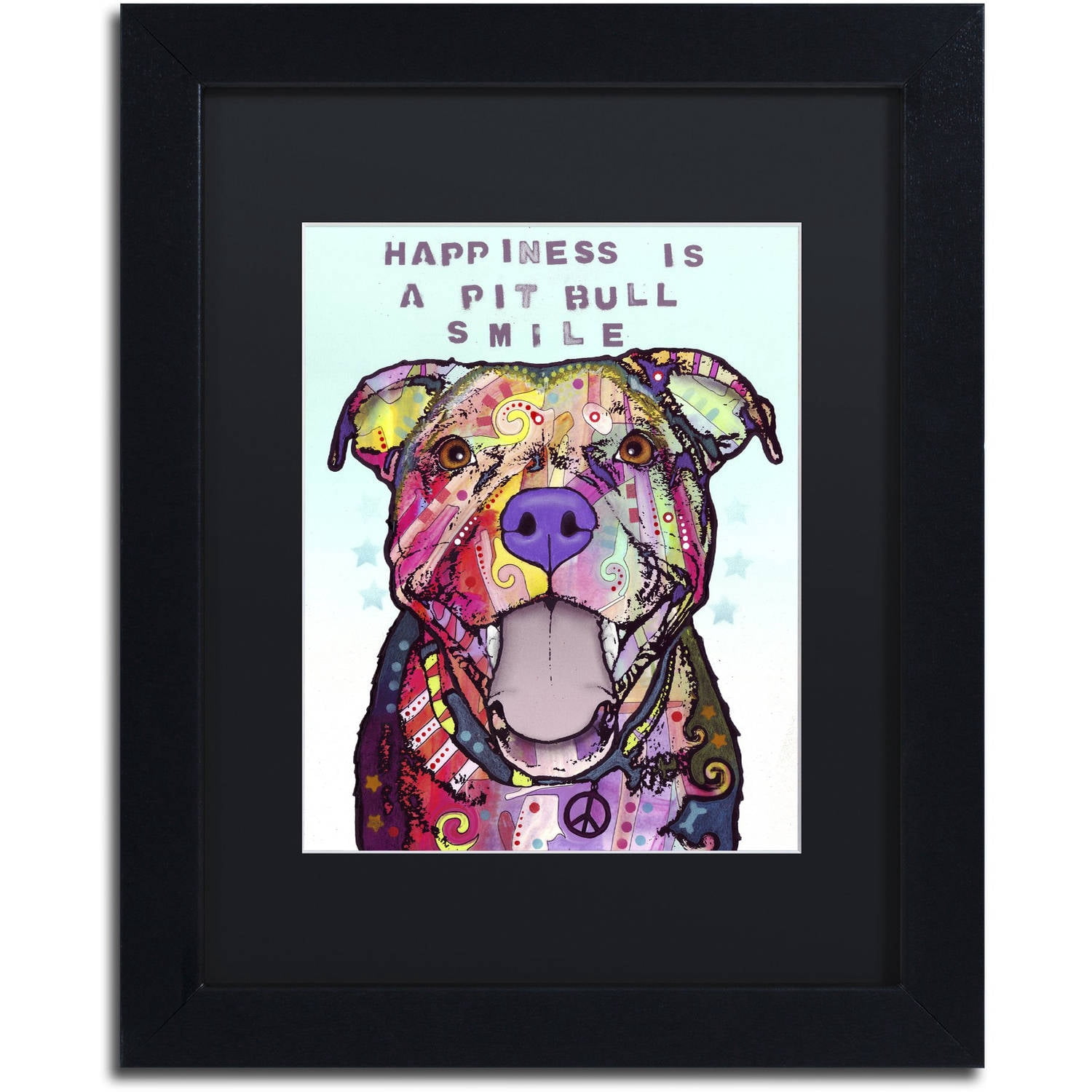 Trademark Fine Art "Smile" Canvas Art by Dean Russo, Black Matte, Black Frame