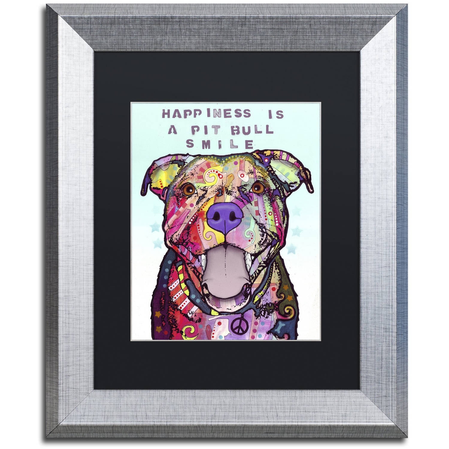 Trademark Fine Art "Smile" Canvas Art by Dean Russo, Black Matte, Silver Frame