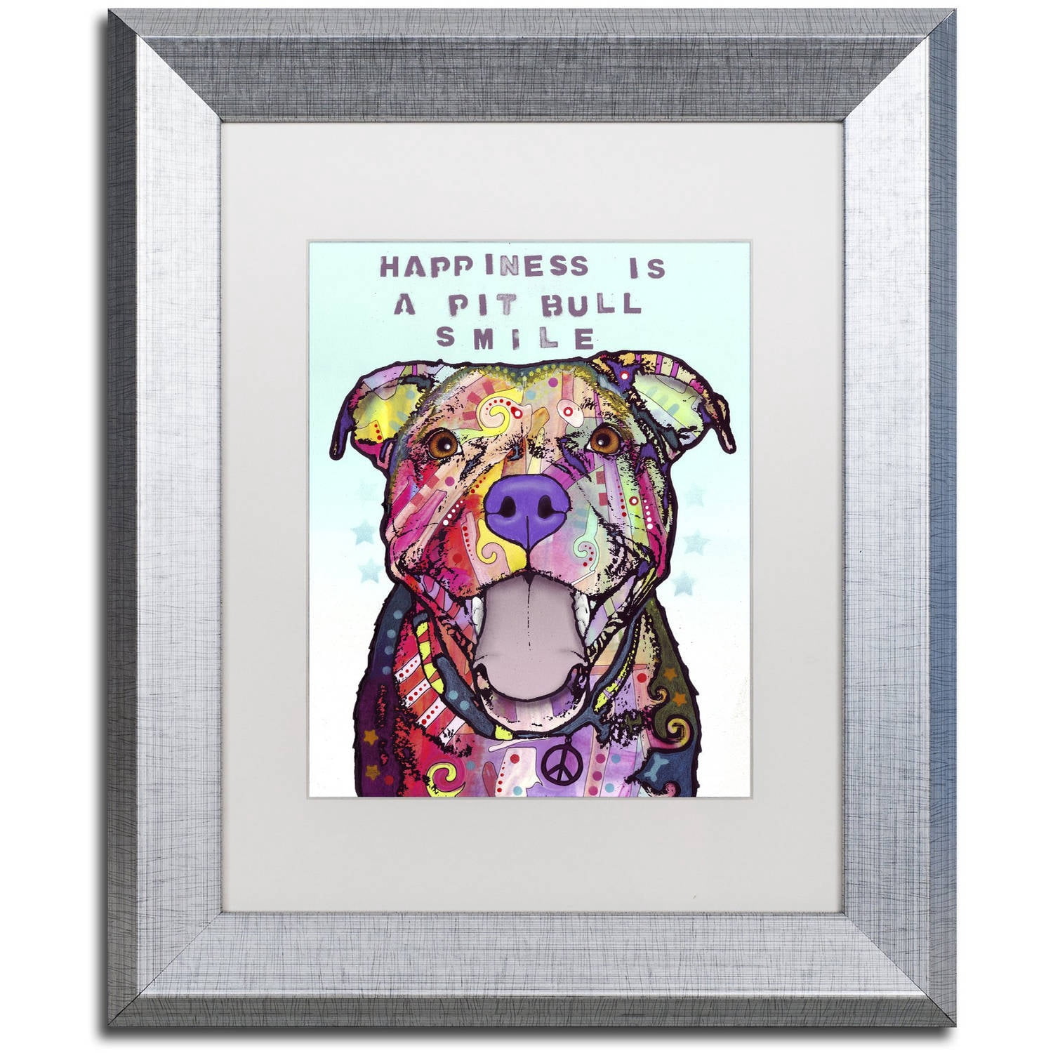Trademark Fine Art "Smile" Canvas Art by Dean Russo, White Matte, Silver Frame