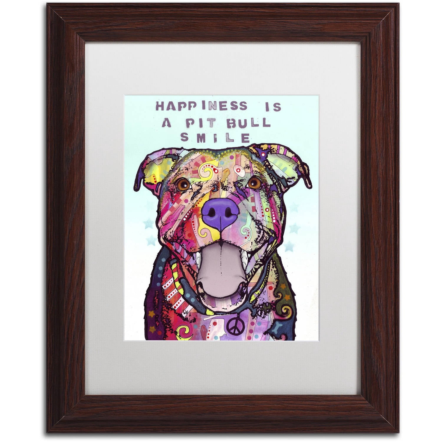 Trademark Fine Art "Smile" Canvas Art by Dean Russo, White Matte, Wood Frame