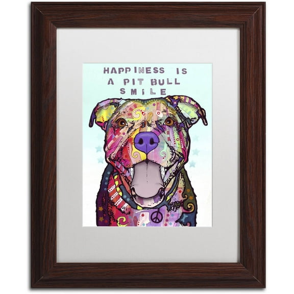 Trademark Fine Art "Smile" Canvas Art by Dean Russo, White Matte, Wood Frame