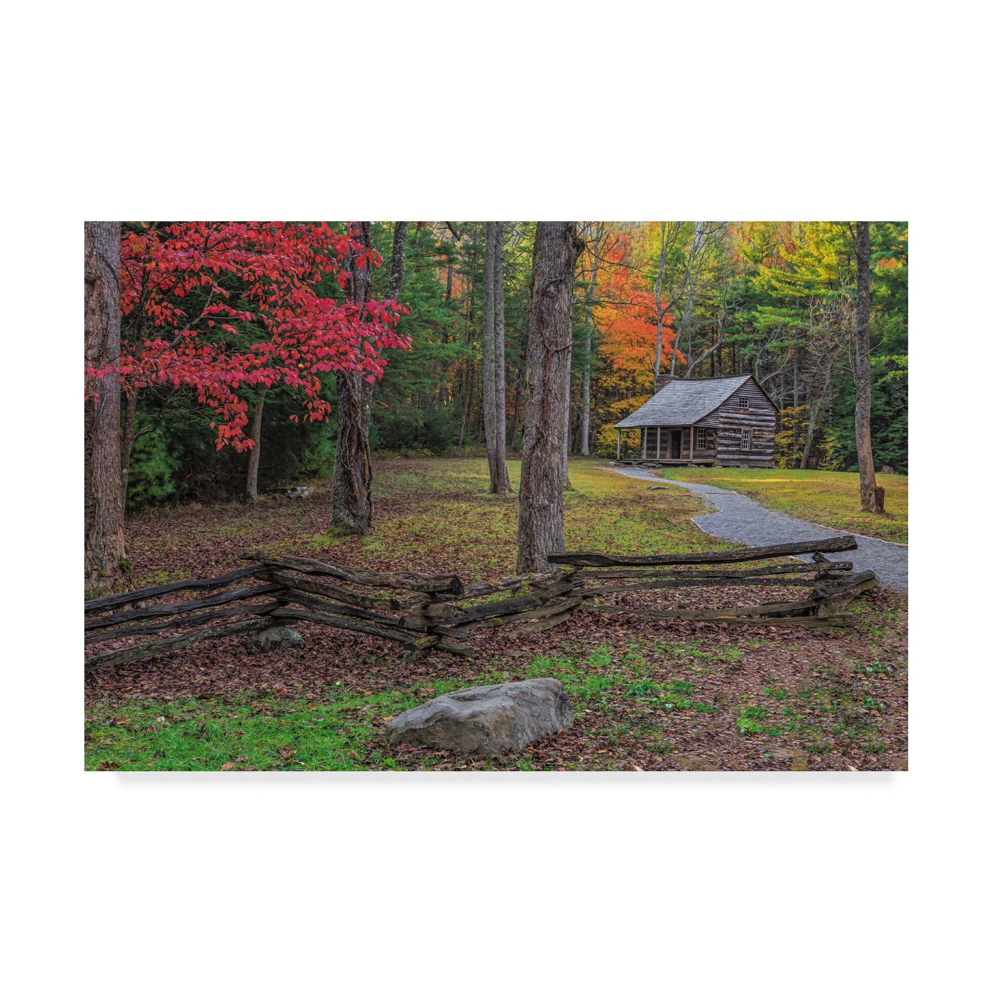 Trademark Fine Art 'Smokies Cs Cabin' Canvas Art by Galloimages Online