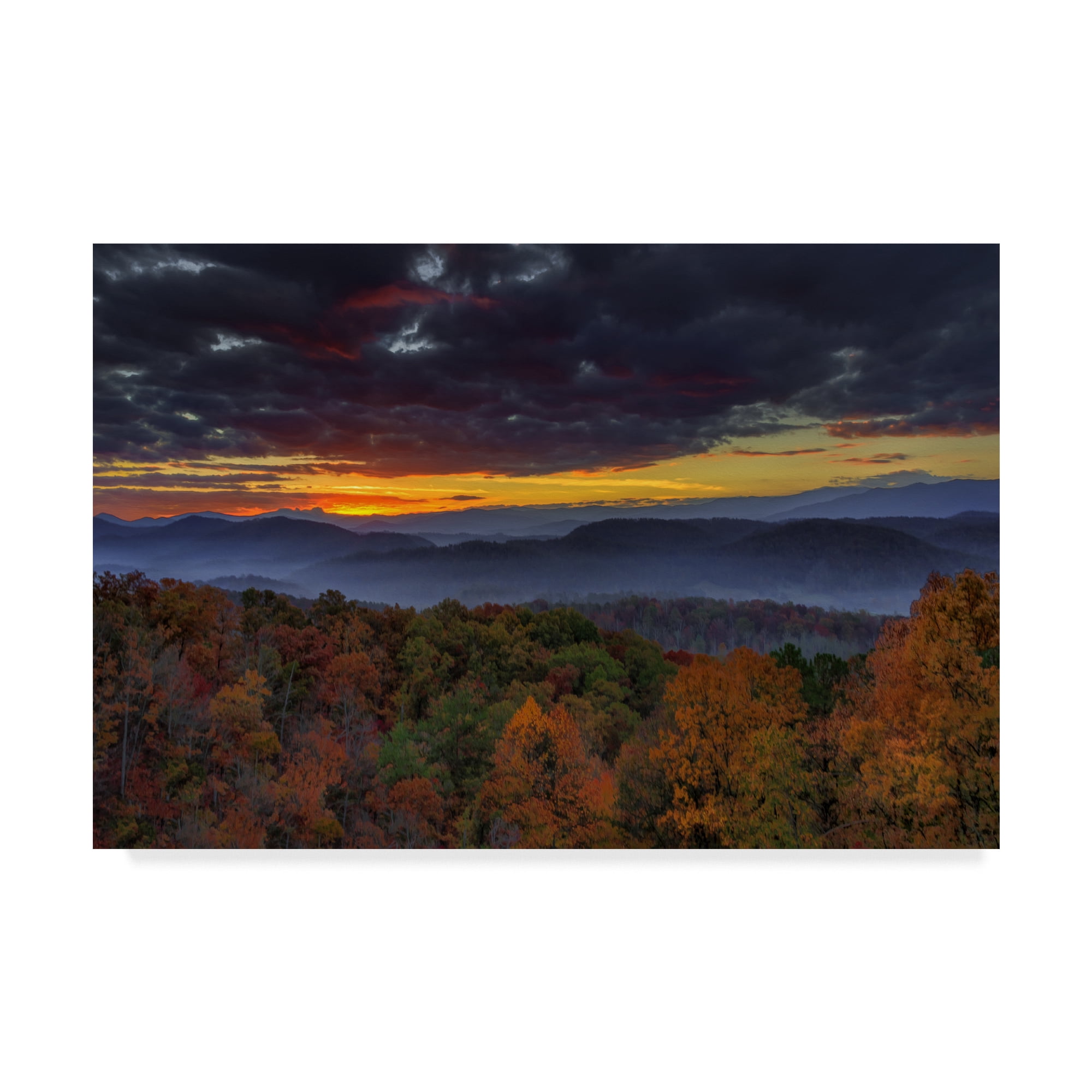 Trademark Fine Art 'Smokies Sunrise Oil Paint' Canvas Art by Galloimages Online