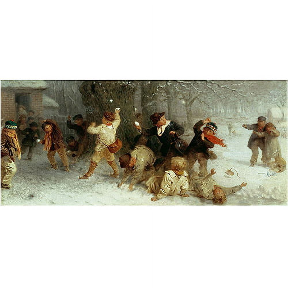 Trademark Fine Art "Snowballing 1865" Canvas Art by John Morgan, 14x32