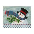 thumbnail image 1 of Trademark Fine Art 'Snowman With Holly' Canvas Art by Beverly Johnston, 1 of 3