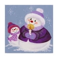 thumbnail image 1 of Trademark Fine Art 'Snowmen In Purple With Candle' Canvas Art by Beverly Johnston, 1 of 3