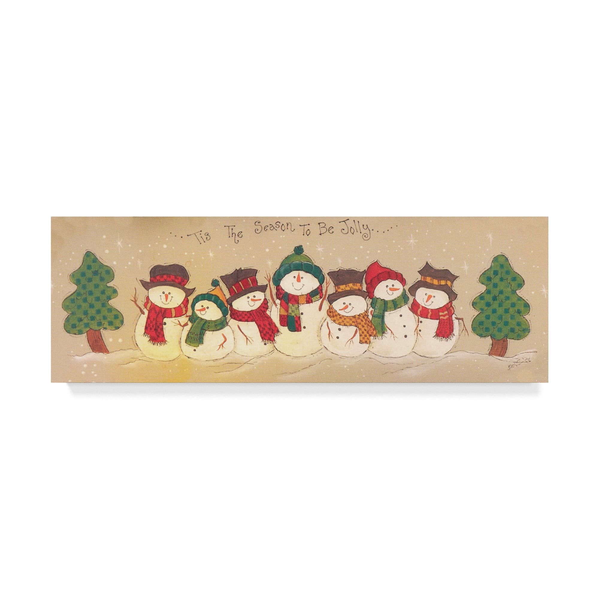 Trademark Fine Art 'Snowmen Party' Canvas Art by Beverly Johnston